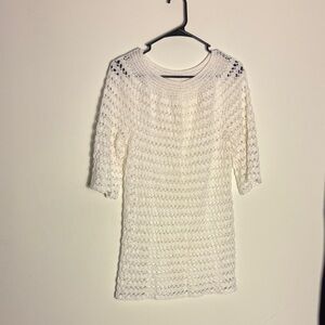 Elegant White Crochet Blouse